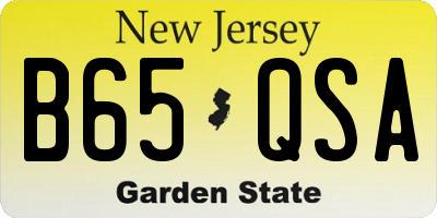 NJ license plate B65QSA
