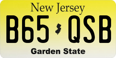 NJ license plate B65QSB