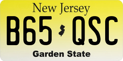 NJ license plate B65QSC