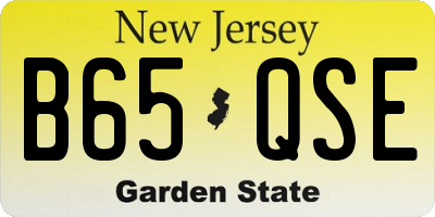 NJ license plate B65QSE