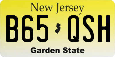 NJ license plate B65QSH