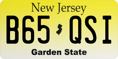 NJ license plate B65QSI