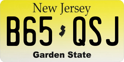NJ license plate B65QSJ