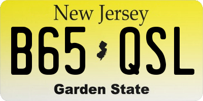 NJ license plate B65QSL