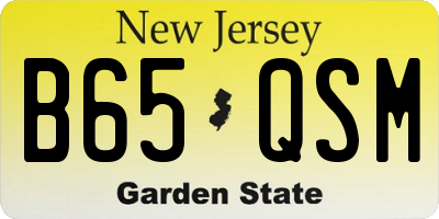 NJ license plate B65QSM