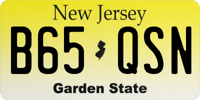 NJ license plate B65QSN