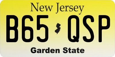 NJ license plate B65QSP