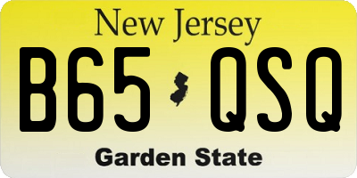 NJ license plate B65QSQ