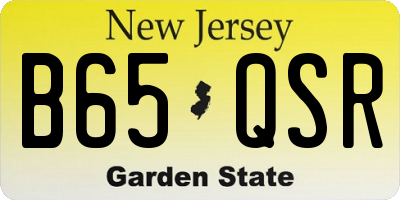 NJ license plate B65QSR