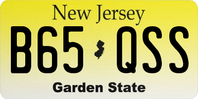 NJ license plate B65QSS