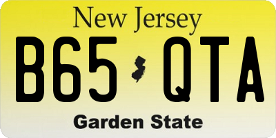 NJ license plate B65QTA