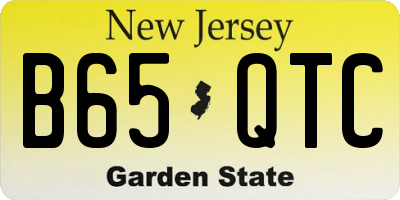 NJ license plate B65QTC