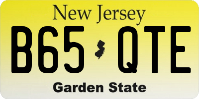 NJ license plate B65QTE