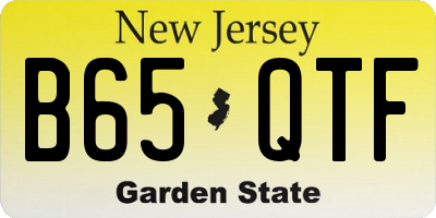 NJ license plate B65QTF