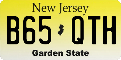 NJ license plate B65QTH