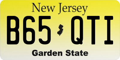 NJ license plate B65QTI