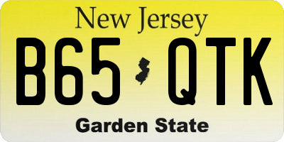 NJ license plate B65QTK