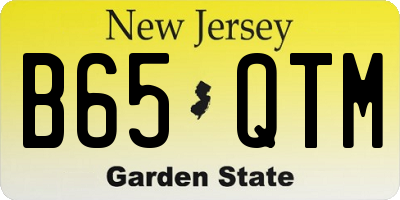 NJ license plate B65QTM