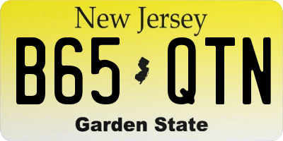 NJ license plate B65QTN