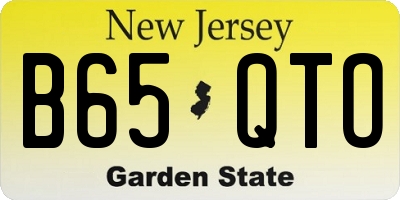NJ license plate B65QTO