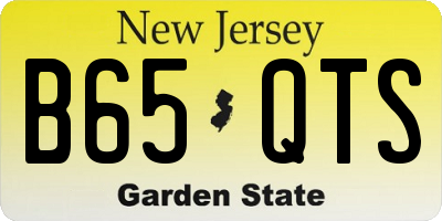 NJ license plate B65QTS