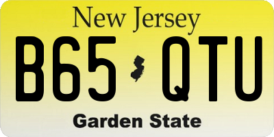 NJ license plate B65QTU