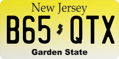NJ license plate B65QTX