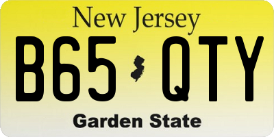 NJ license plate B65QTY