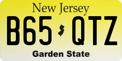 NJ license plate B65QTZ