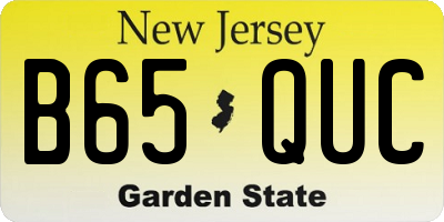 NJ license plate B65QUC