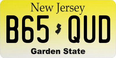 NJ license plate B65QUD