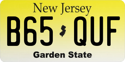 NJ license plate B65QUF