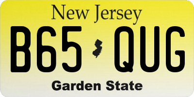 NJ license plate B65QUG