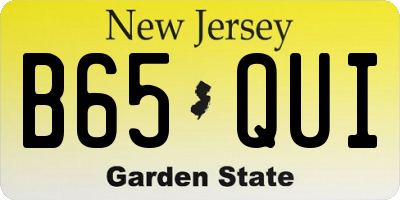 NJ license plate B65QUI