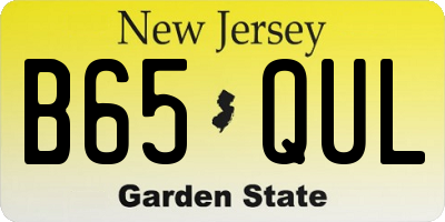 NJ license plate B65QUL