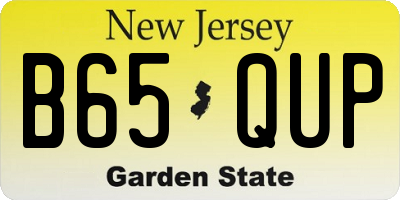 NJ license plate B65QUP