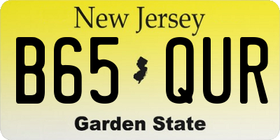 NJ license plate B65QUR