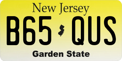 NJ license plate B65QUS