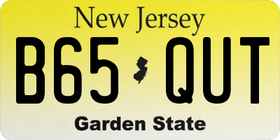 NJ license plate B65QUT