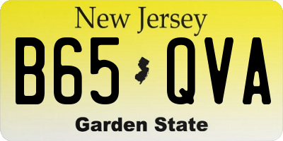 NJ license plate B65QVA