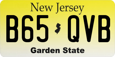 NJ license plate B65QVB