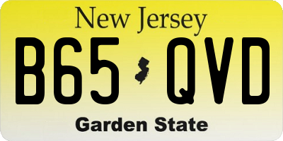 NJ license plate B65QVD