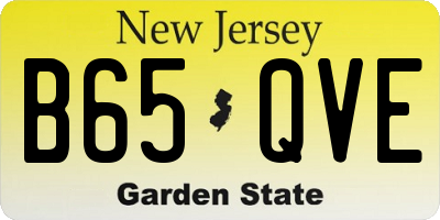 NJ license plate B65QVE