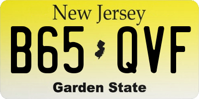 NJ license plate B65QVF