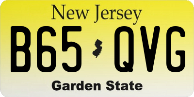 NJ license plate B65QVG