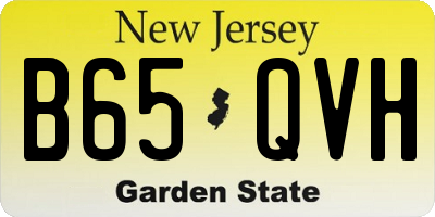 NJ license plate B65QVH