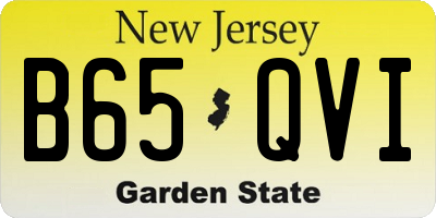 NJ license plate B65QVI