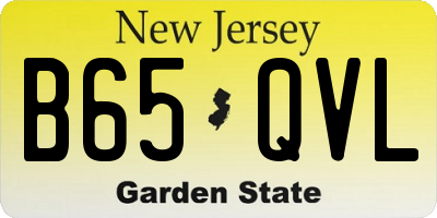 NJ license plate B65QVL