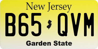 NJ license plate B65QVM