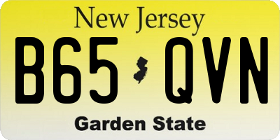 NJ license plate B65QVN